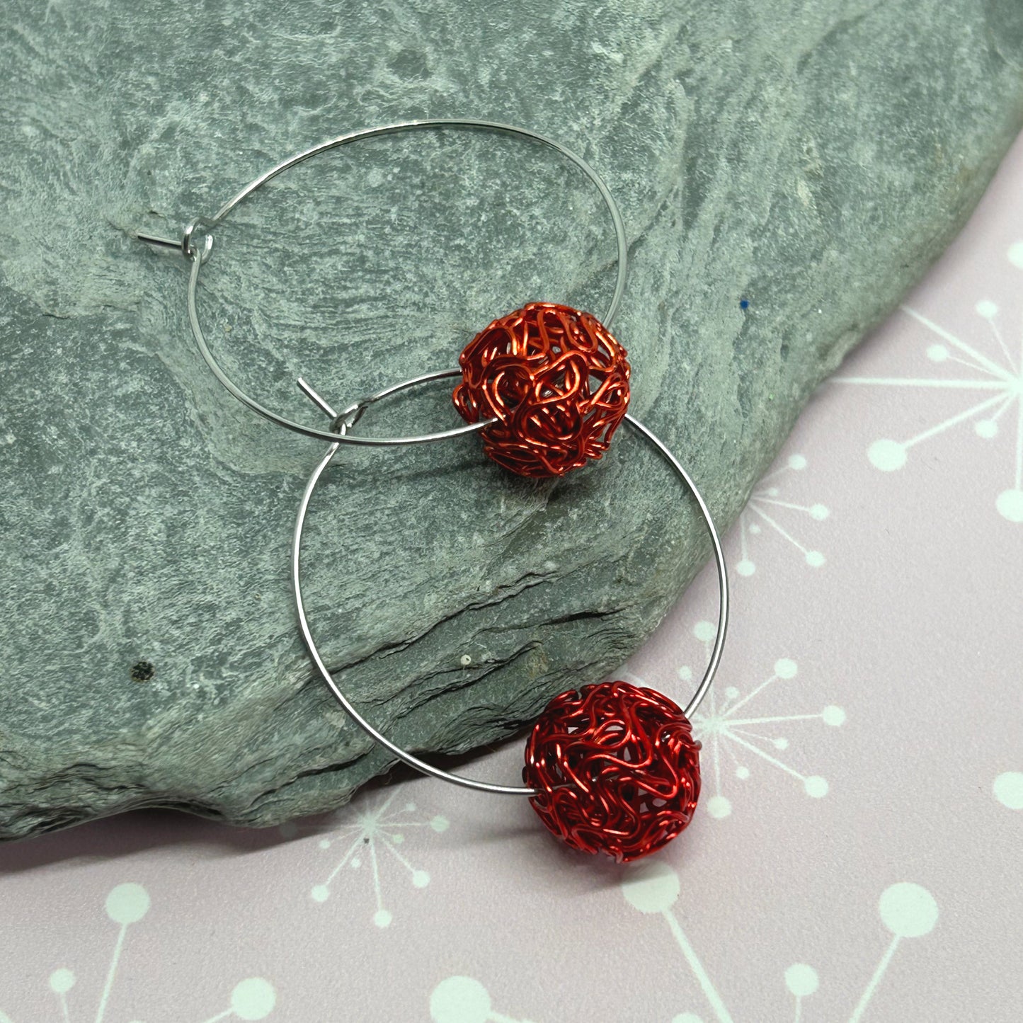You're winding me up - ball hoop earrings - The Argentum Design Co