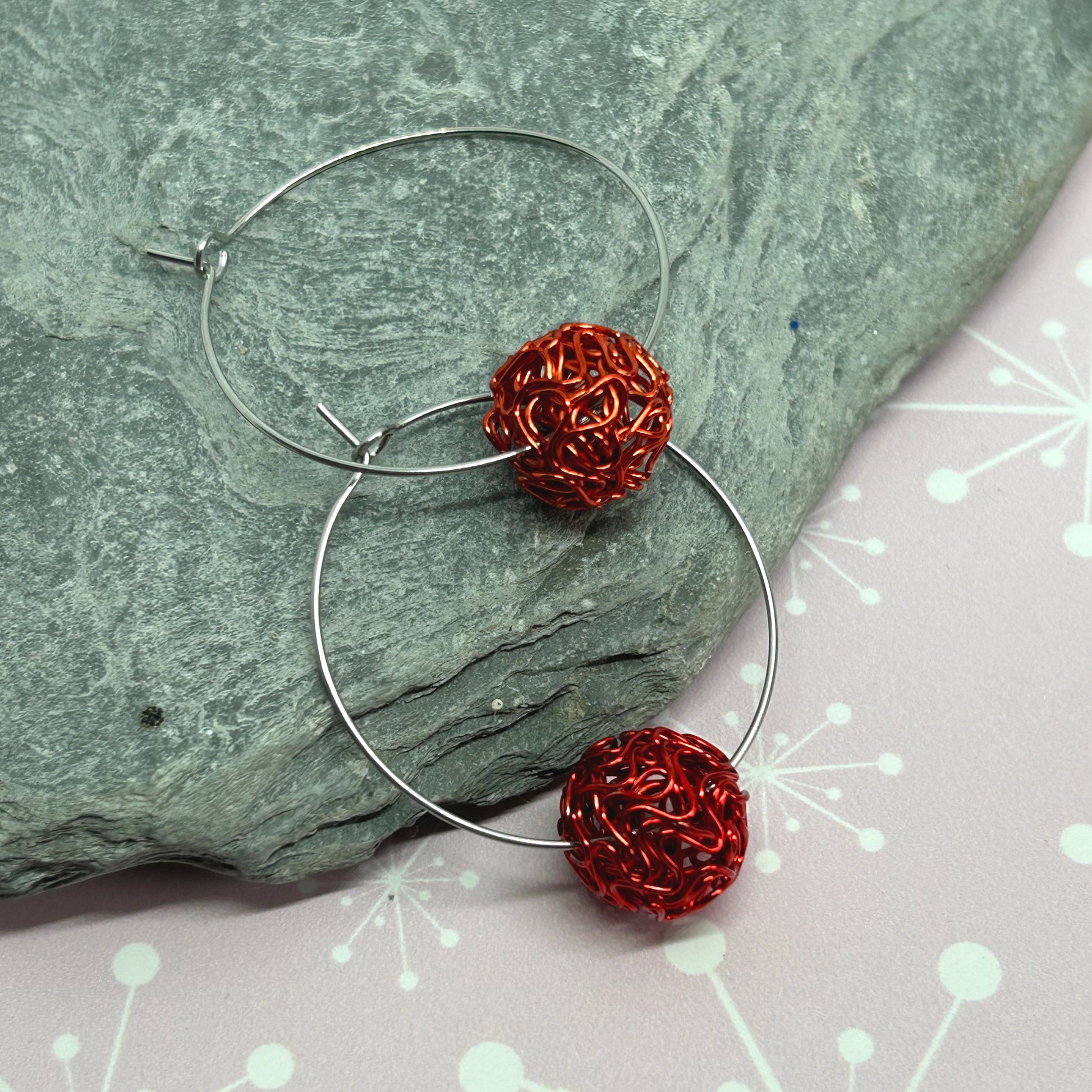 You're winding me up - ball hoop earrings - The Argentum Design Co