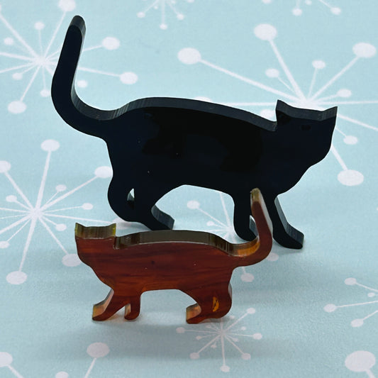 Acrylic cat necklaces and brooches - The Argentum Design Co
