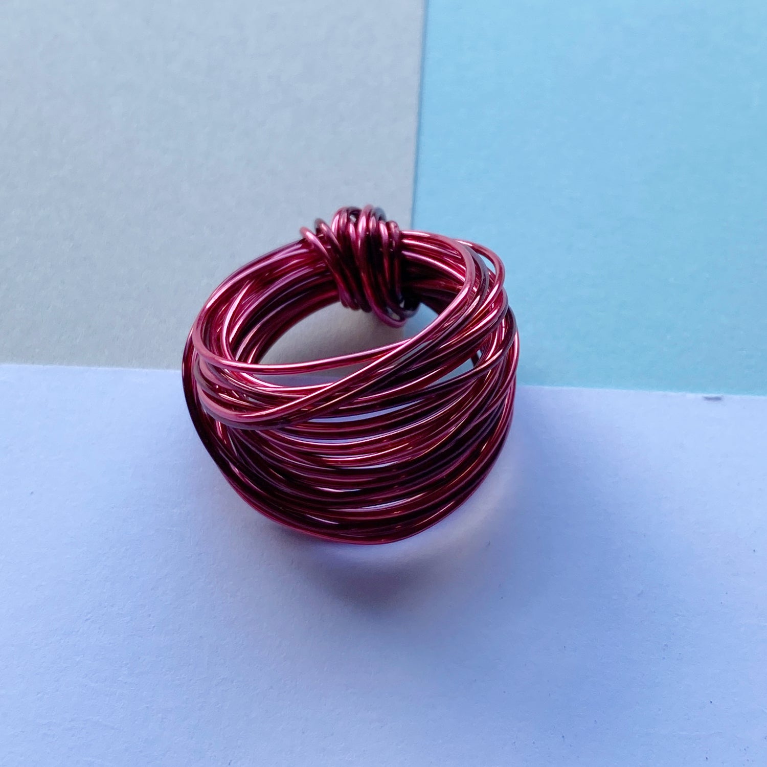 Wire Wrap Rings - reds/purple/pink - Medium - The Argentum Design Co