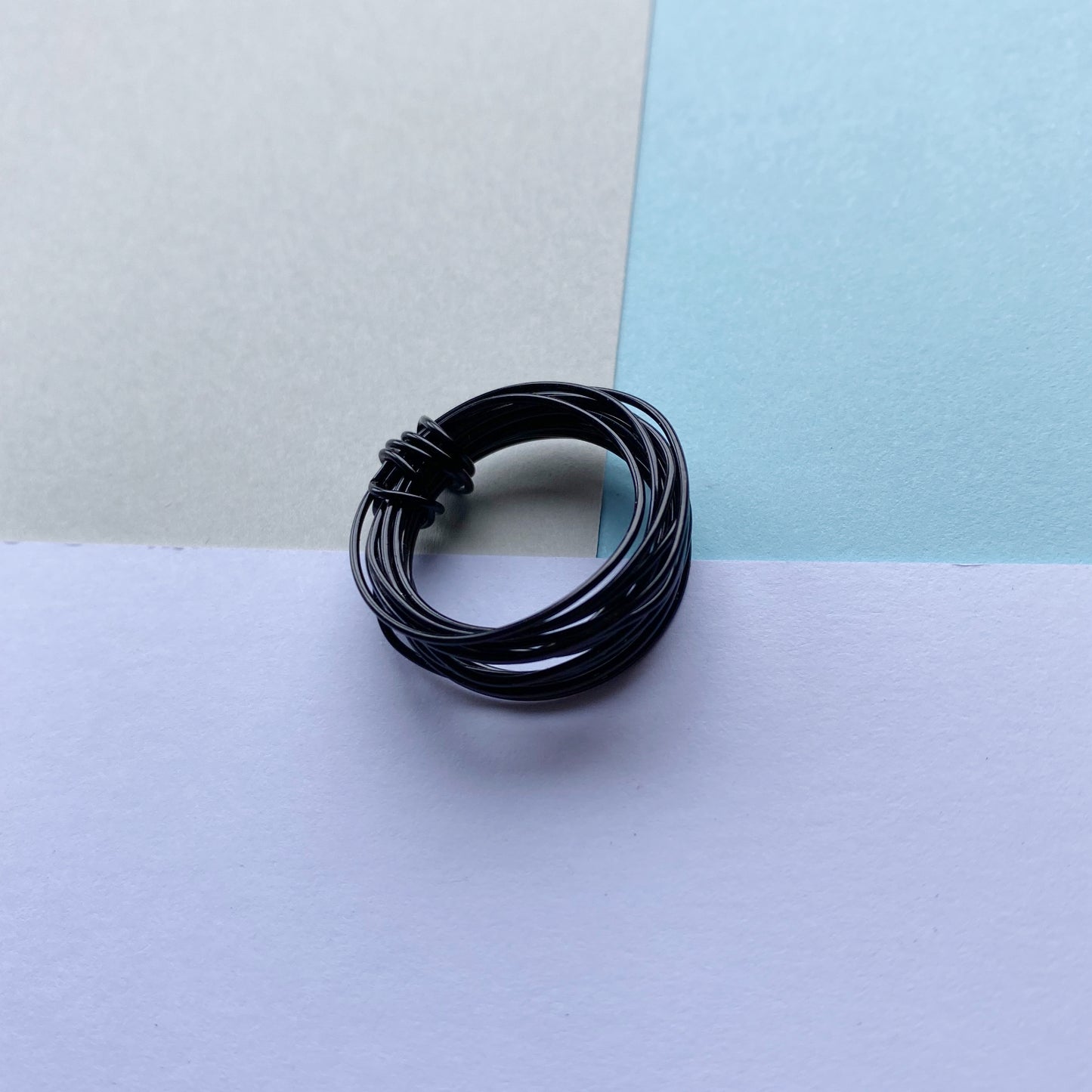 Wire Wrap Rings - silver/neutrals - small (h-o) - The Argentum Design Co