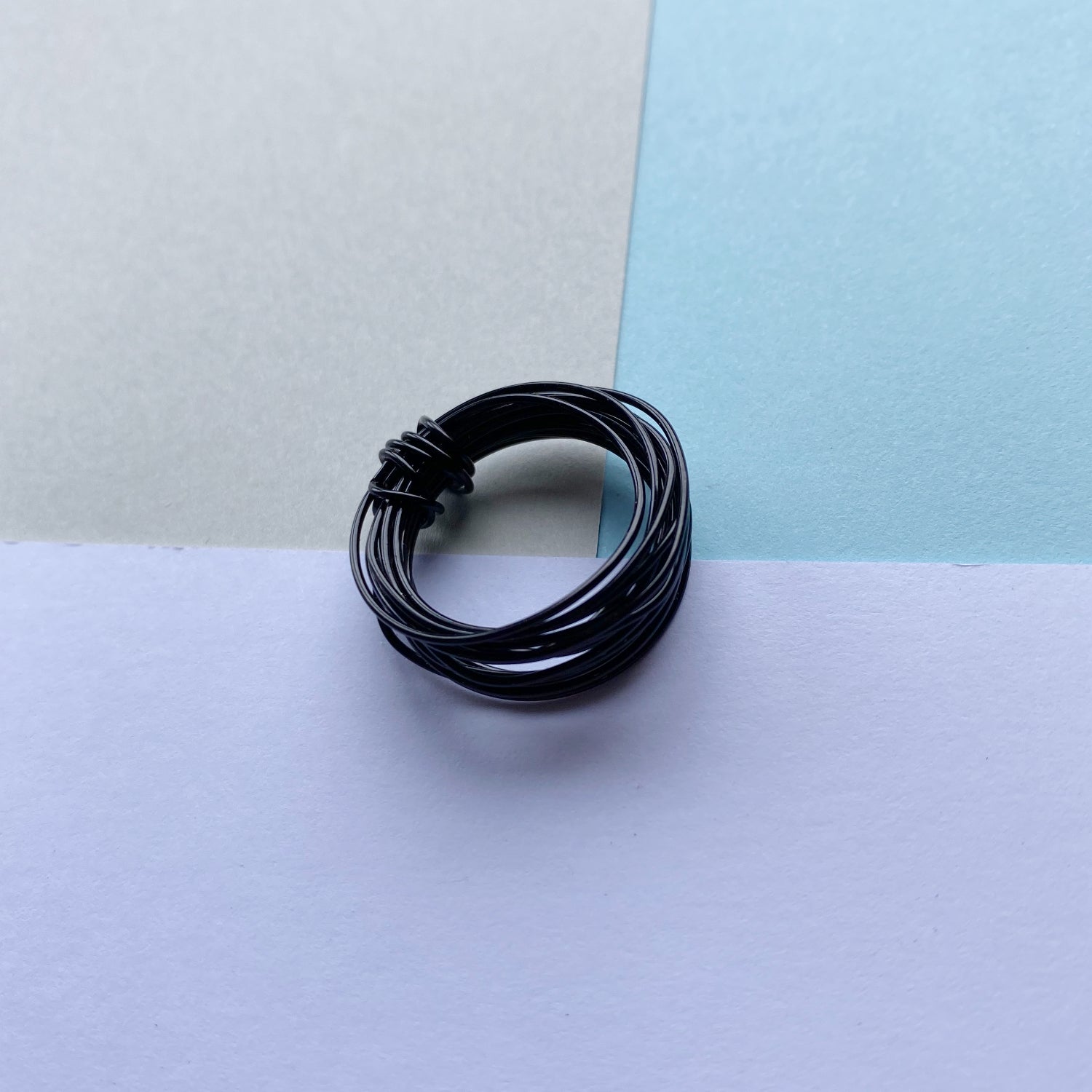 Wire Wrap Rings - silver/neutrals - small (h-o) - The Argentum Design Co