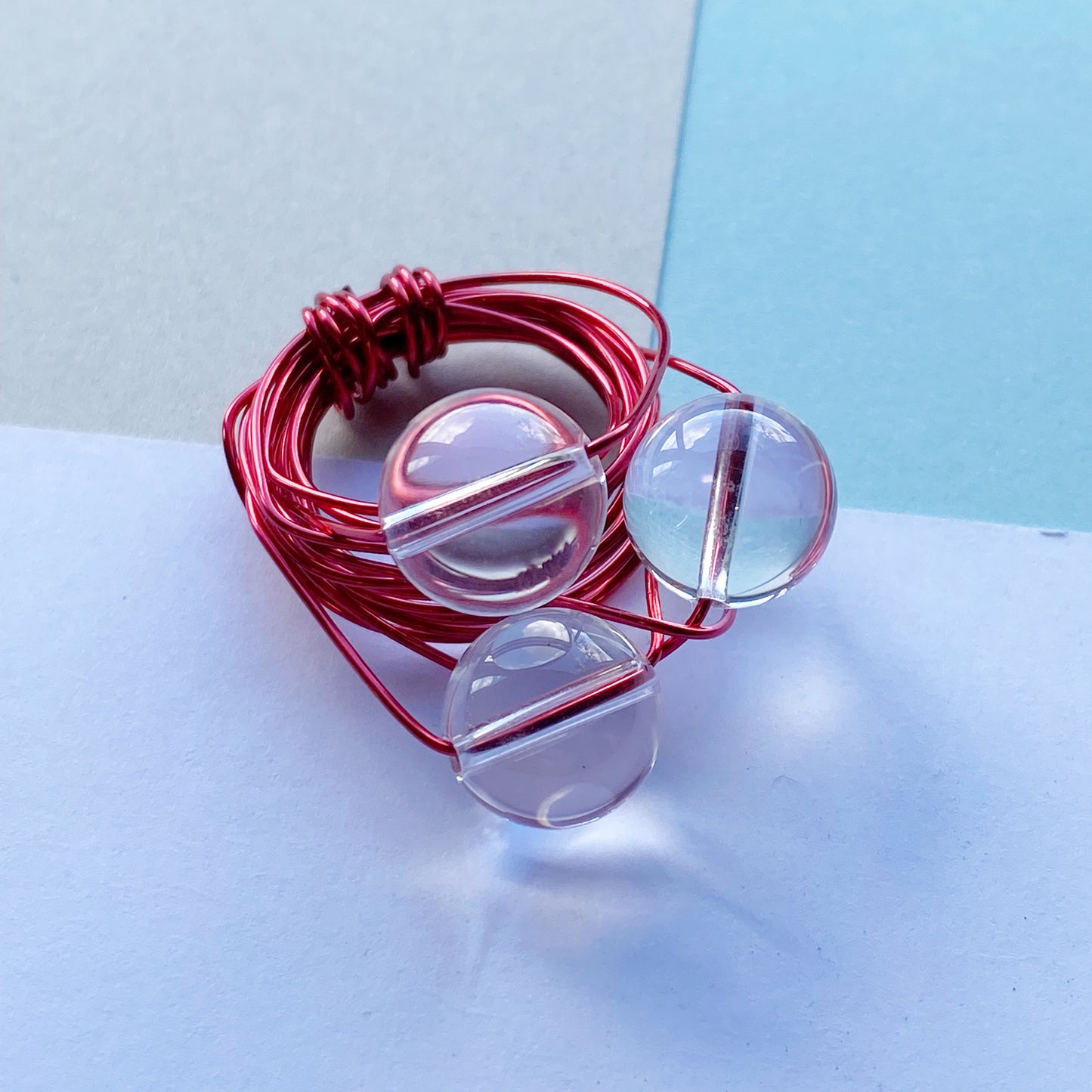 Wire Wrap Rings - reds/purple/pink - Medium - The Argentum Design Co