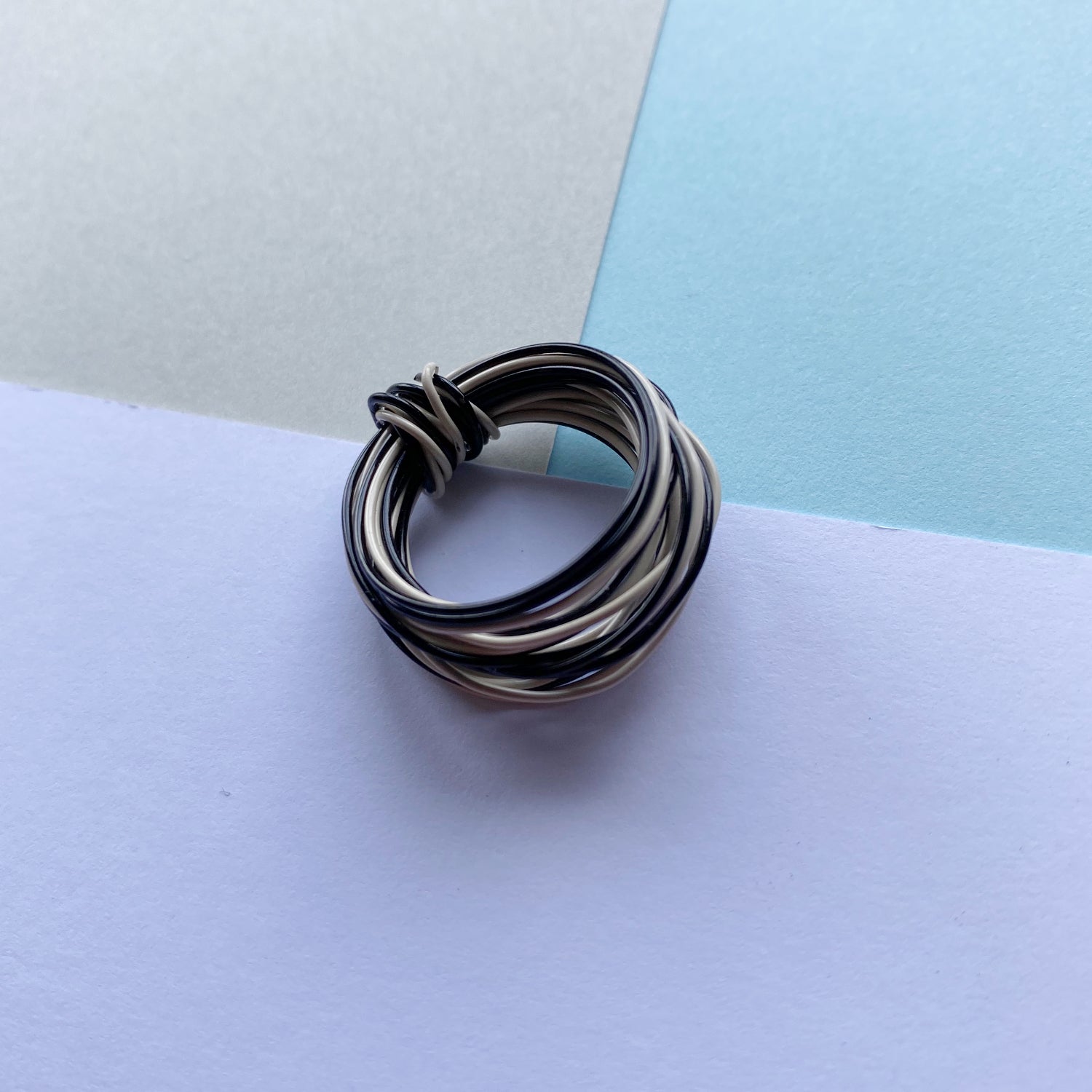 Wire Wrap Rings - silver/neutrals - medium (n-p) - The Argentum Design Co