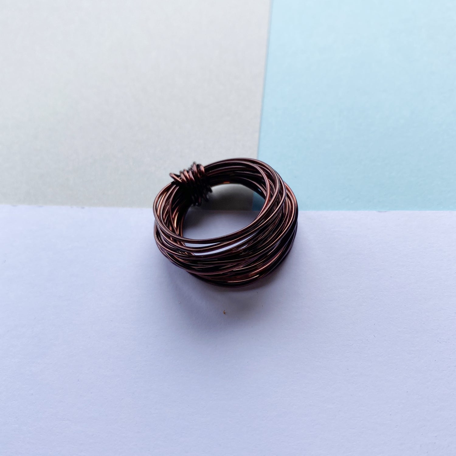 Wire Wrap Rings - silver/neutrals - small (h-o) - The Argentum Design Co