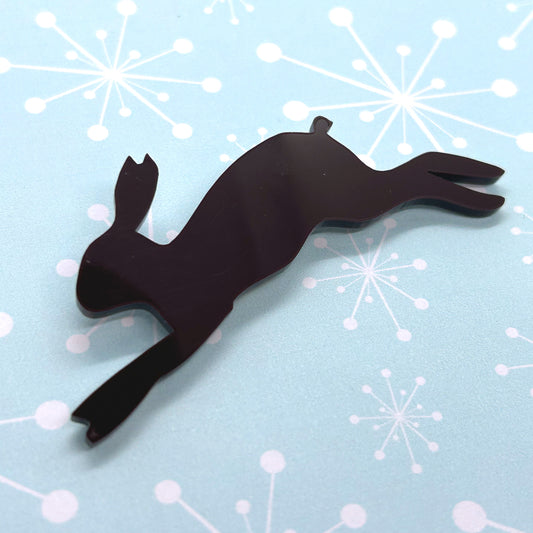 Acrylic Brown Hare necklaces and brooches - The Argentum Design Co
