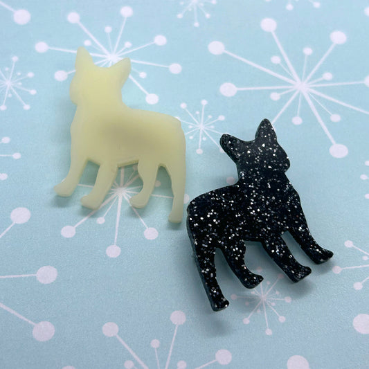Acrylic French Bulldog brooch or necklace - The Argentum Design Co
