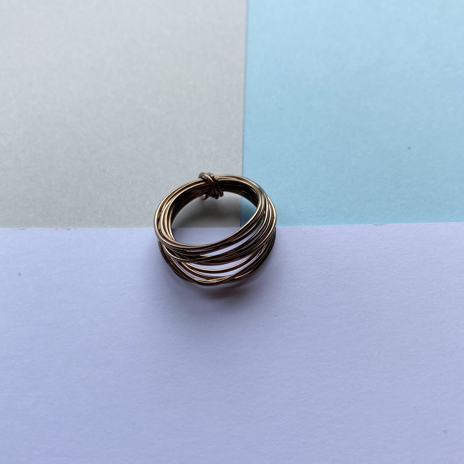 Wire Wrap Rings - silver/neutrals - small (h-o) - The Argentum Design Co