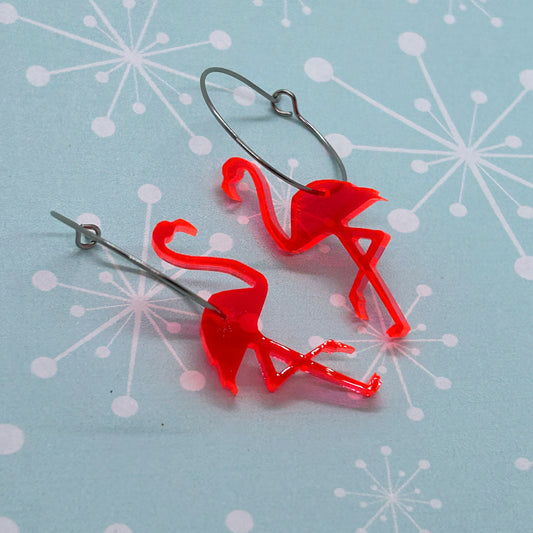 Acrylic Flamingo brooches, necklaces and earrings - The Argentum Design Co