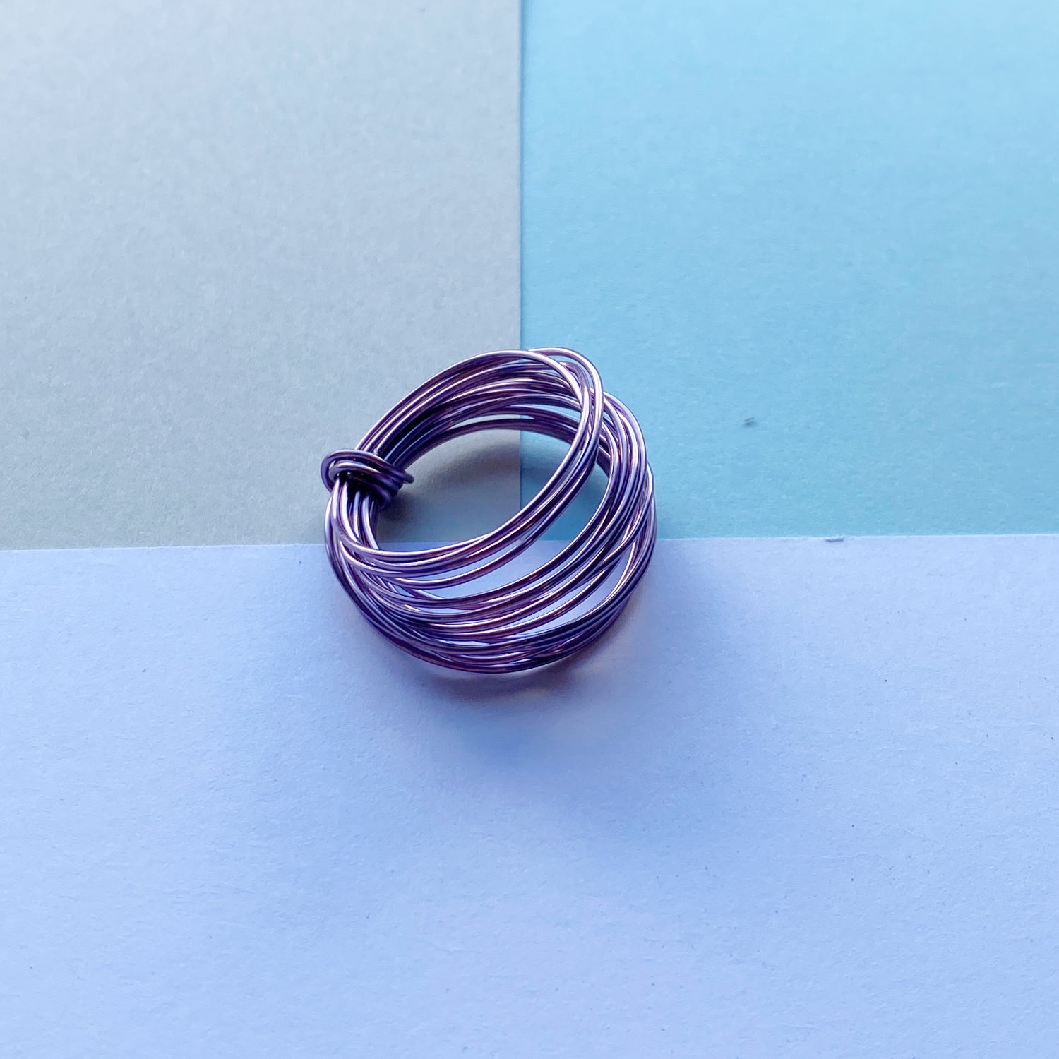 Wire Wrap Rings - Red/purple/pink - Large - The Argentum Design Co