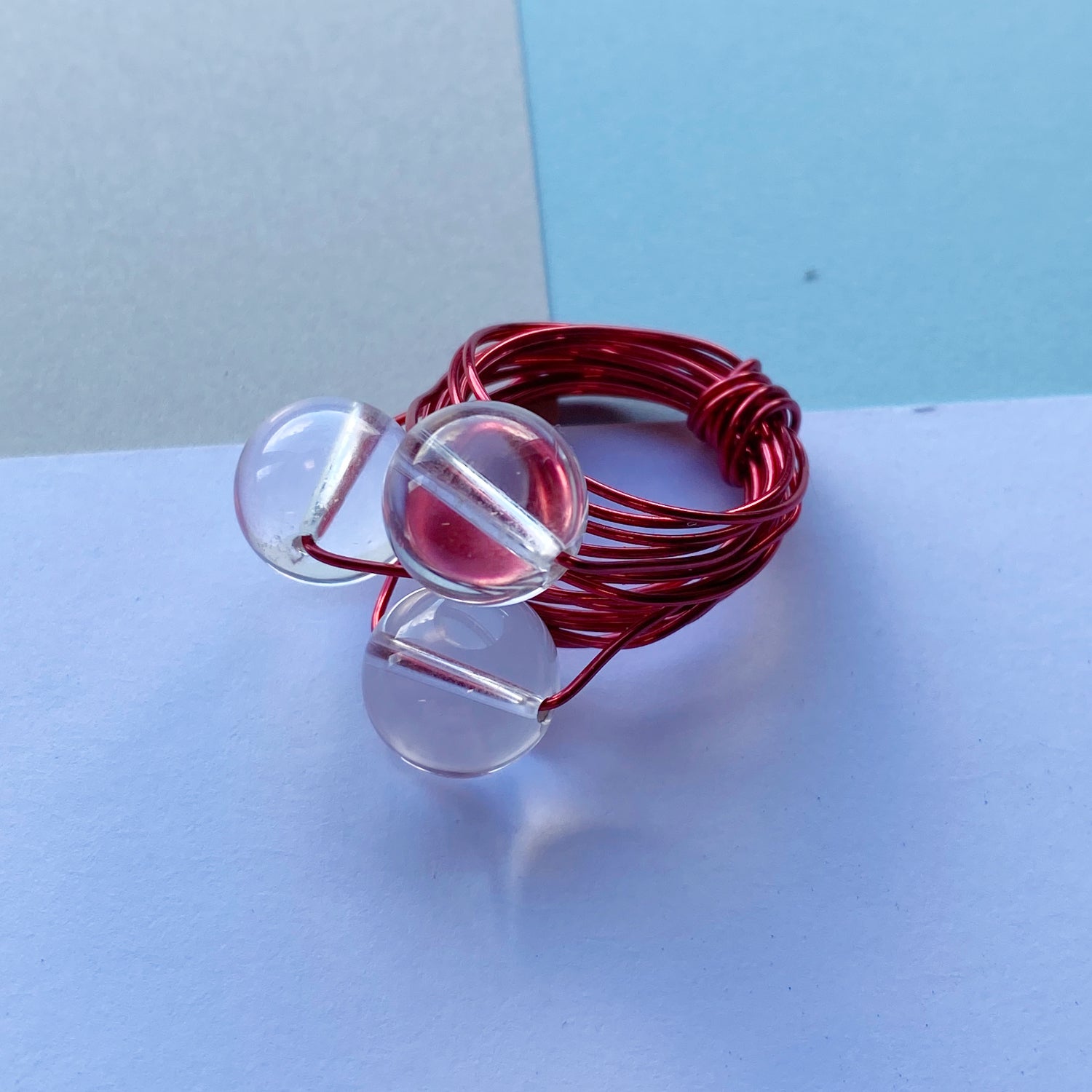 Wire Wrap Rings - Red/purple/pink - Large - The Argentum Design Co