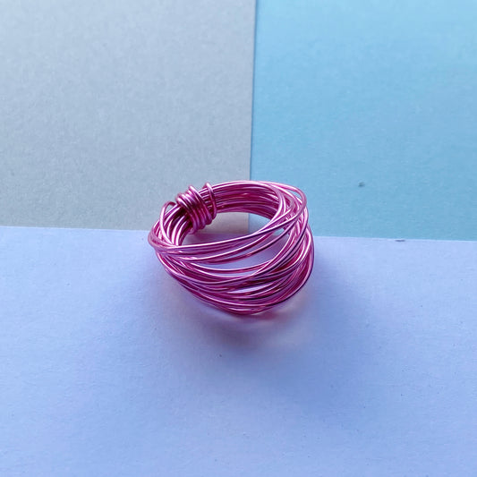 Wire Wrap Rings - reds/purple/pink - Medium - The Argentum Design Co