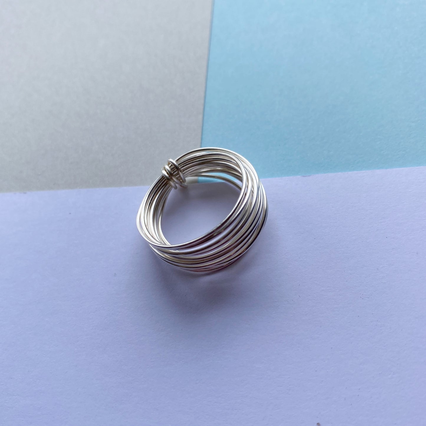 Wire Wrap Rings - silver/neutrals - medium (n-p) - The Argentum Design Co