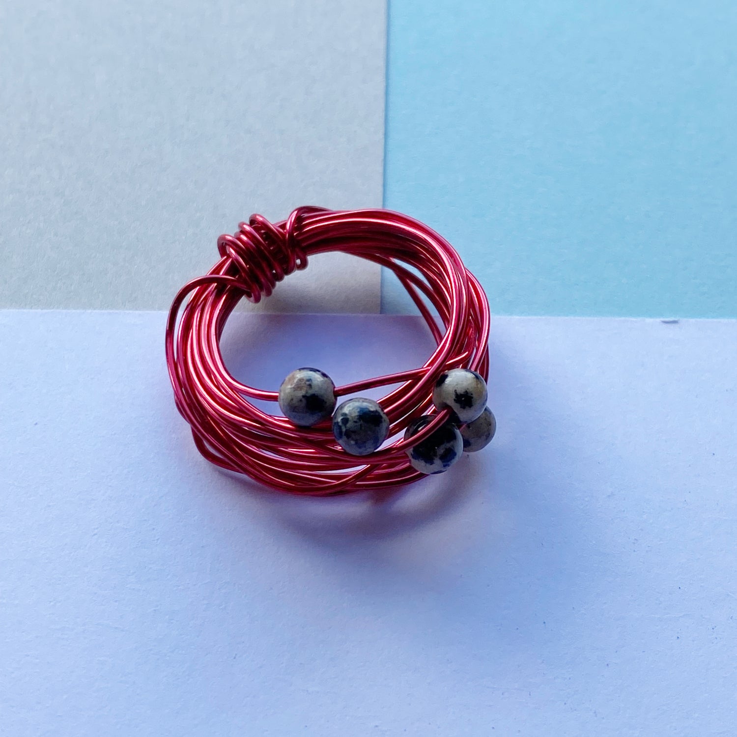 Wire Wrap Rings - reds/purple/pink - Medium - The Argentum Design Co