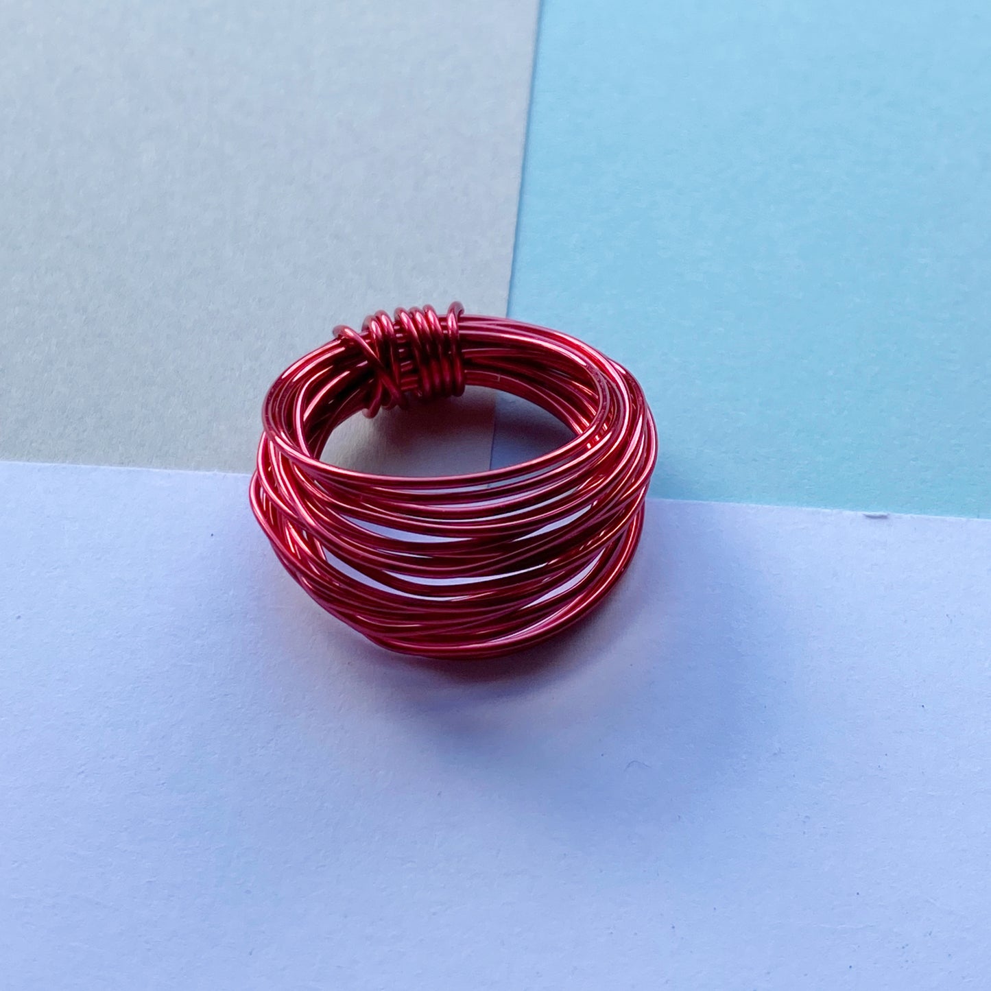 Wire Wrap Rings - reds/purple/pink - Medium - The Argentum Design Co