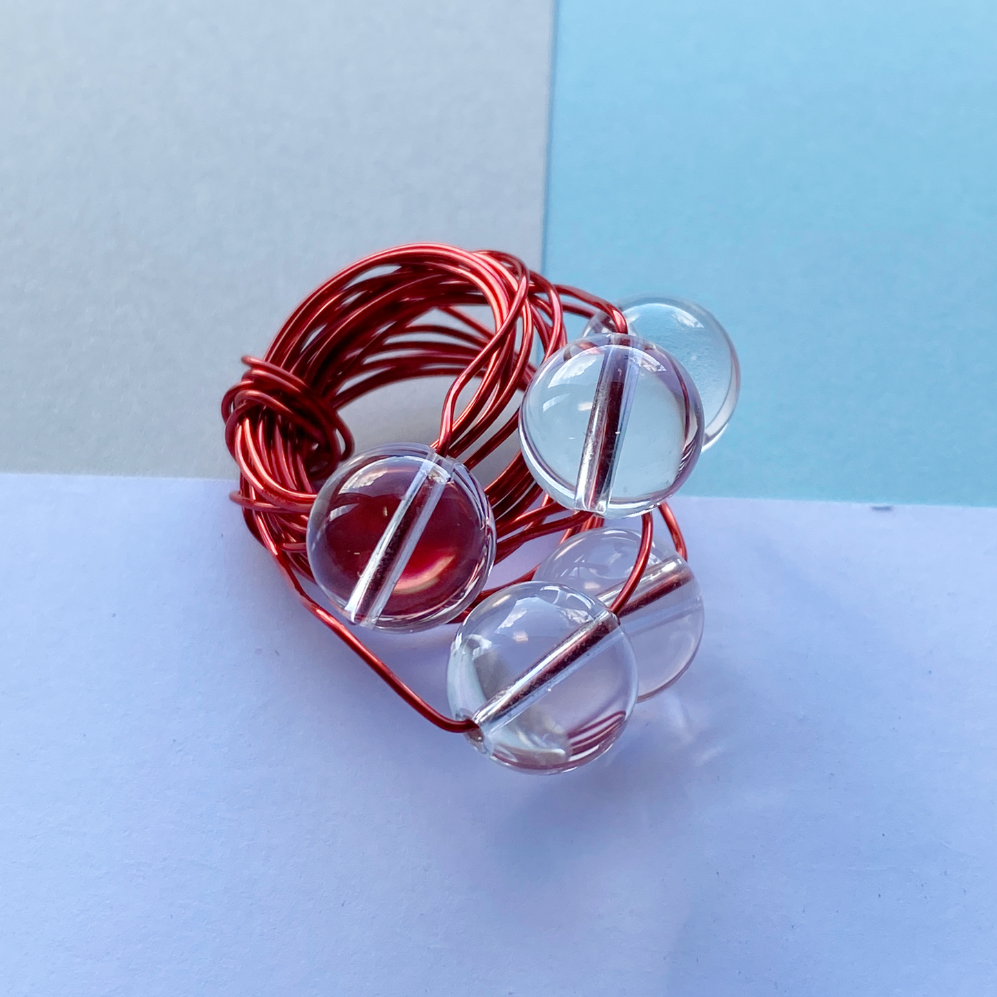 Wire Wrap Rings - reds/purple/pink - Medium - The Argentum Design Co