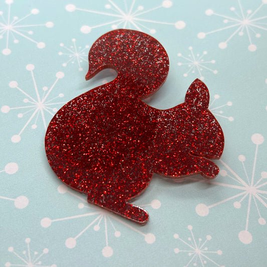 Acrylic Red Squirrel necklaces and brooches - The Argentum Design Co