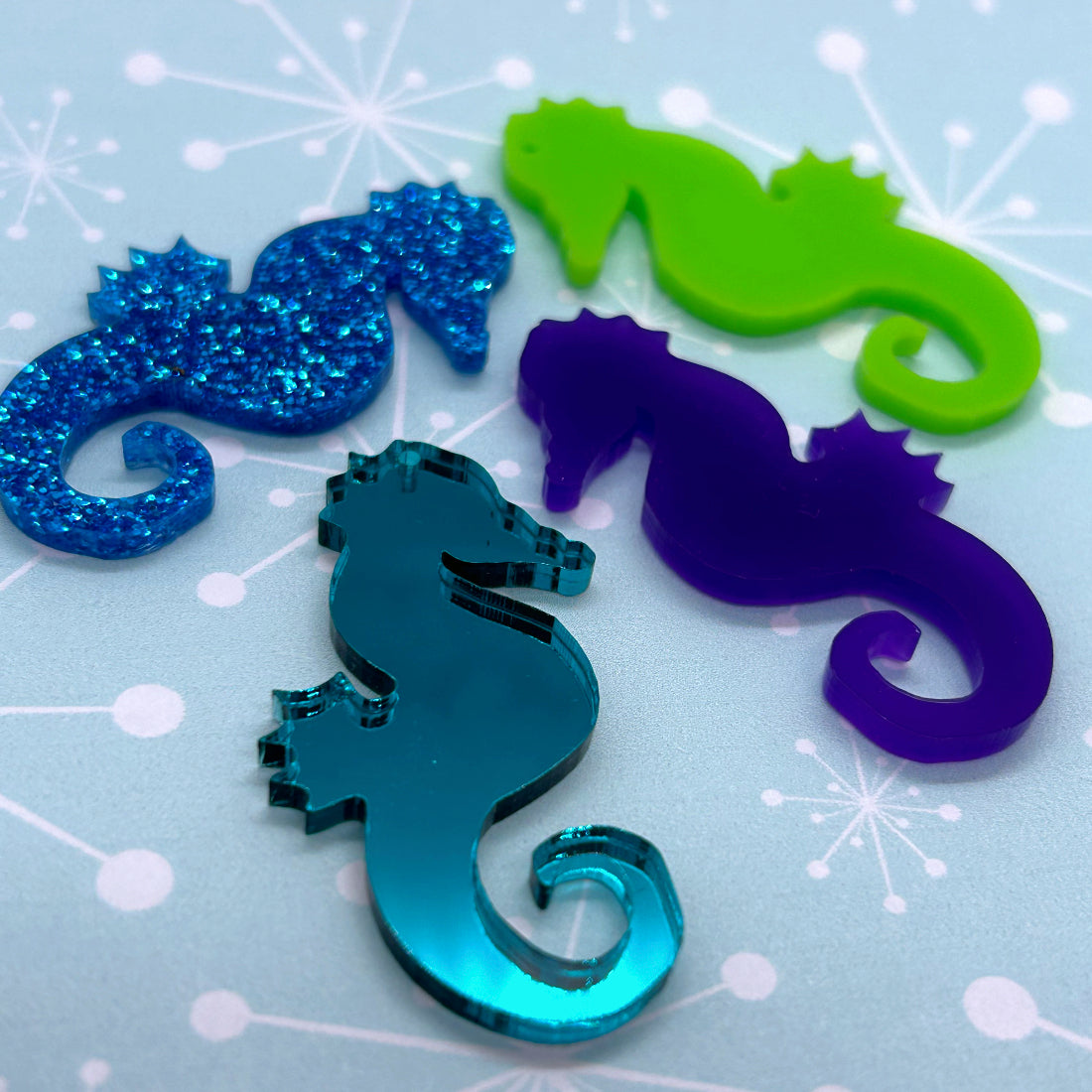 Acrylic Seahorse Brooch and Necklace - The Argentum Design Co