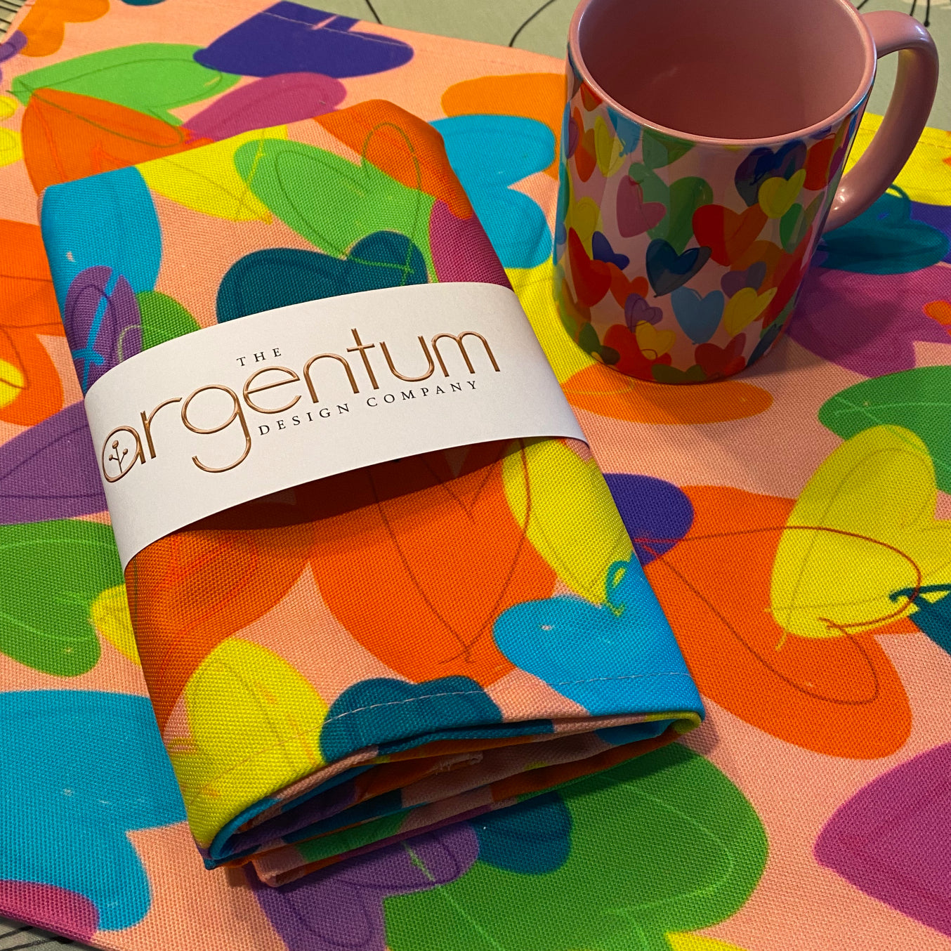 Rainbow Love Heart Tea Towel - The Argentum Design Co