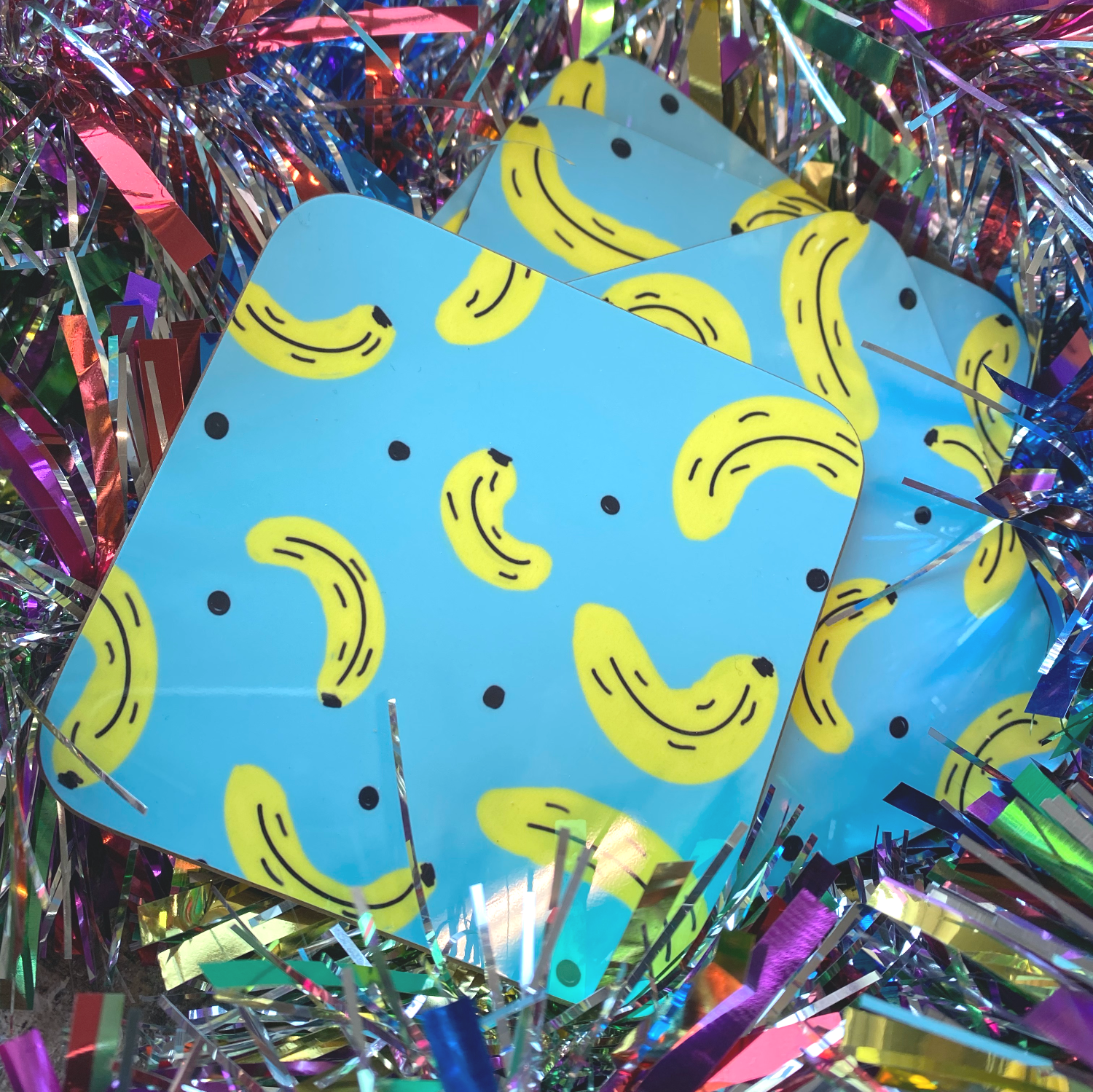 Banana Pattern Coaster - The Argentum Design Co