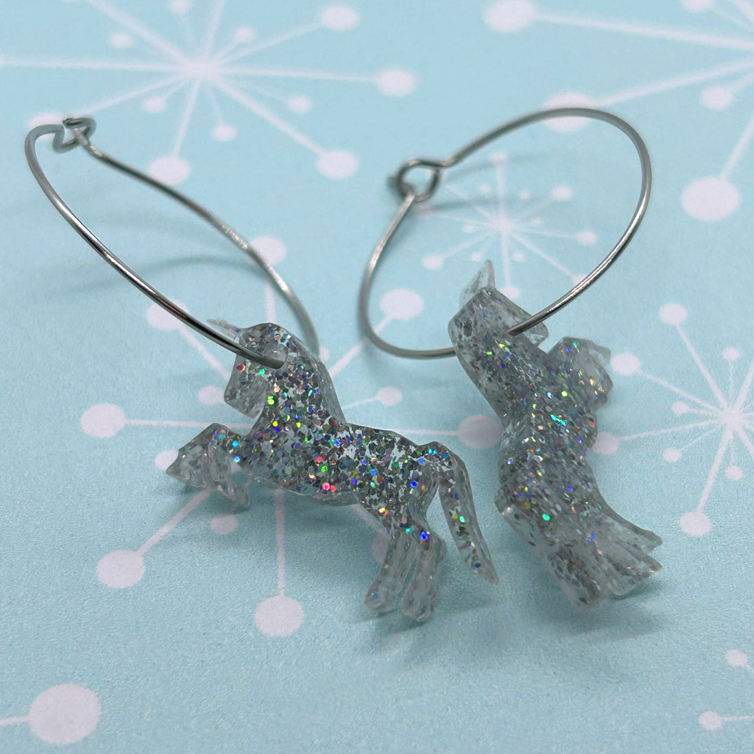 Acrylic Unicorn earrings, brooches and necklaces - The Argentum Design Co
