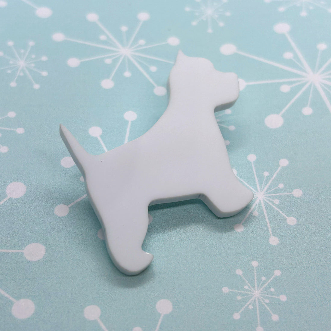 Acrylic Westie brooches and necklaces - The Argentum Design Co