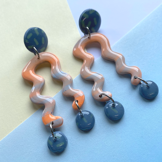 Wiggle Line drop earrings - The Argentum Design Co