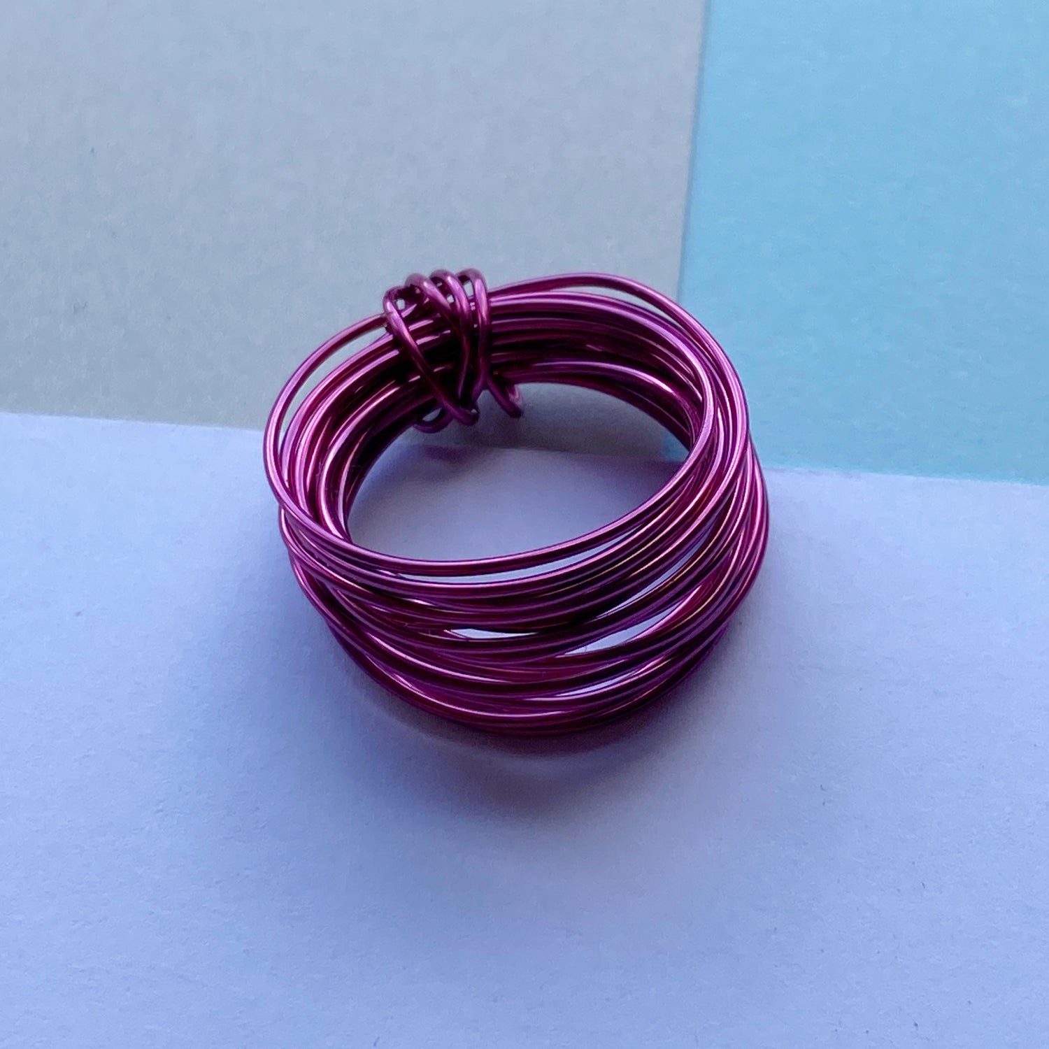 Wire Wrap Ring  - reds/purple/pink Small - The Argentum Design Co