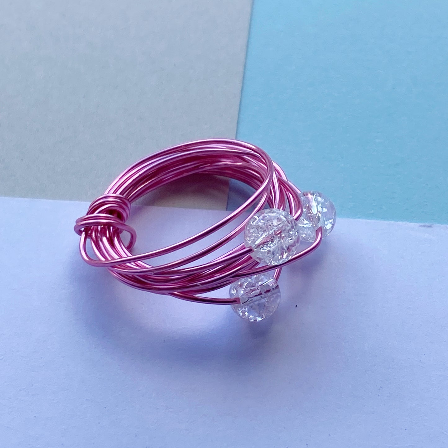 Wire Wrap Ring  - reds/purple/pink Small - The Argentum Design Co